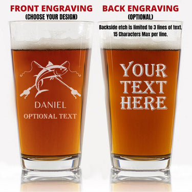 Fishing Design Beer Glasses | Custom Fishing Gifts